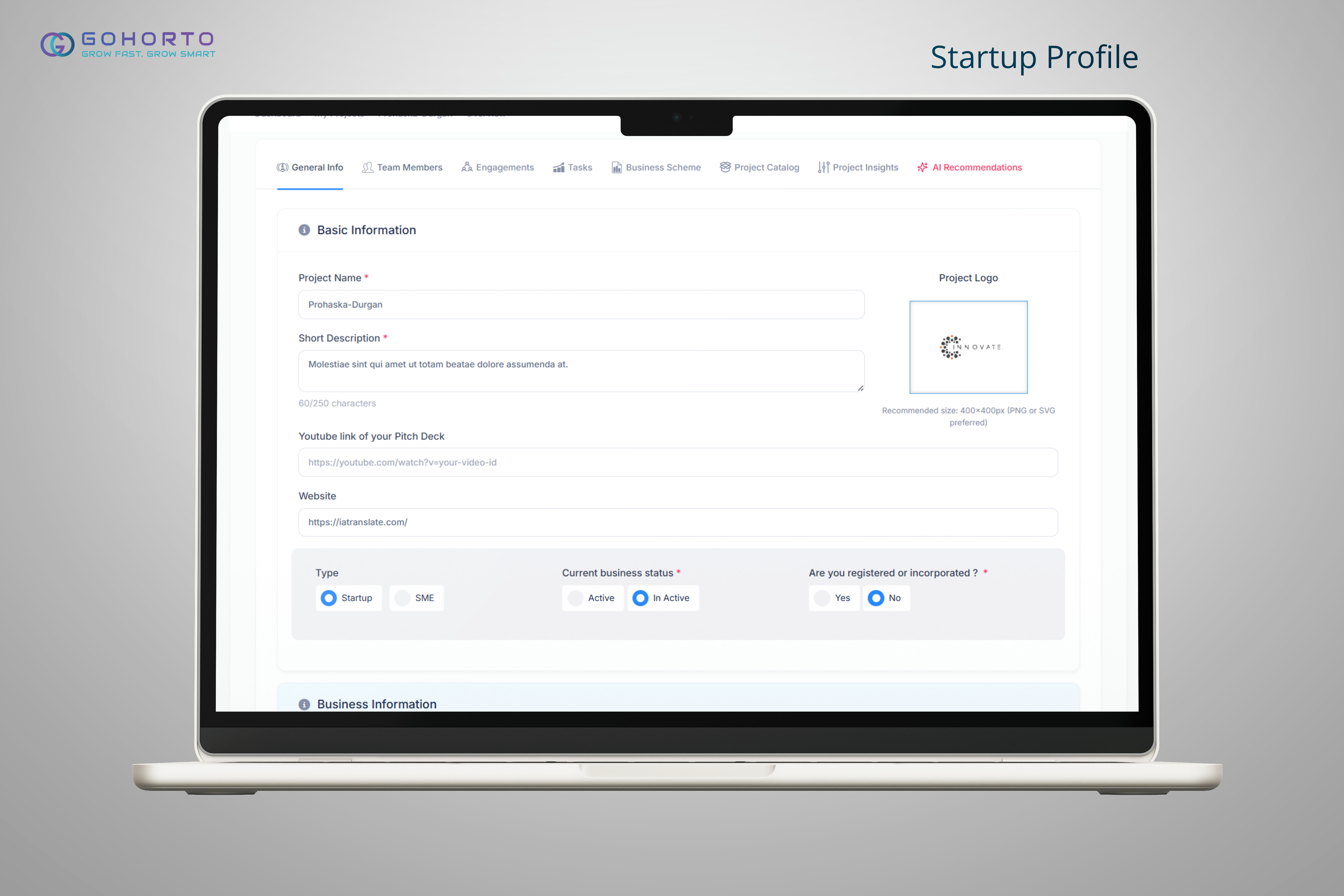 Startup Intake & Pipeline